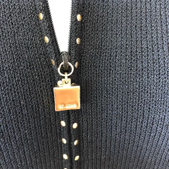 NWOT St. John Collection Gold Studded Zip Jacket - Picture 3 of 16